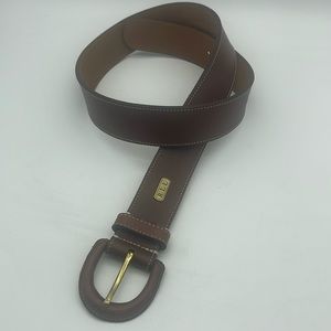 Lauren Ralph Lauren LRL Leather Belt & Buckle Stitching NWT Sz S